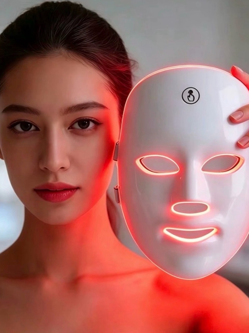 7-1 LED Red Light Therapy Facial Mask for Women Skincare - White